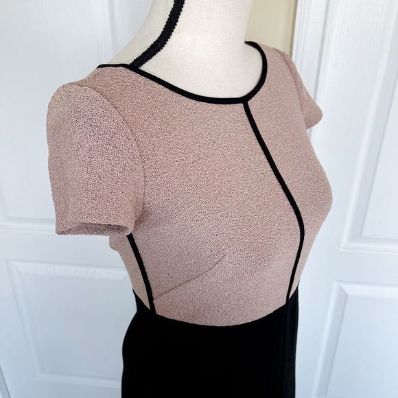Ann Taylor Size 0P Petite Caramel Tan Beige Contrast Knee Length Pencil Sheath D - Picture 6 of 9